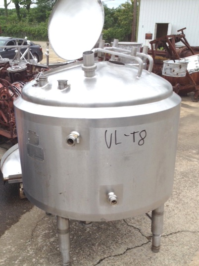 ***SOLD*** used approx. 130 gallon Crepaco stainless steel Jacketed tank. Jacket rated 75 PSI @ 315 Deg.F.. 3'4